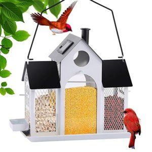Solar Bird Feeder - Hanging Bird Feeder for Outside & Garden Decor